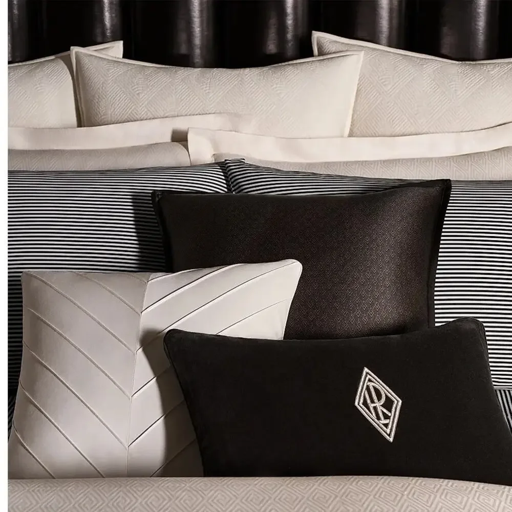NWT Ralph Lauren Euro Pillow Sham Park Row Elysia Quilted Chic Cream Art Deco